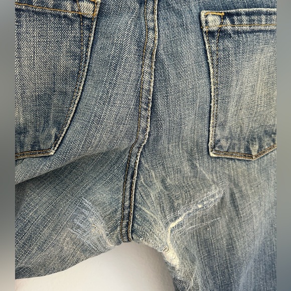 👖 Vintage J.Crew Slim Jean Rip & Repair Hand-patched Sz 29 Artisan Rigid Denim - Picture 4 of 5
